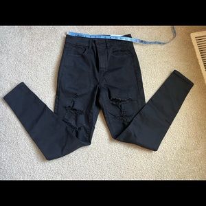 American Eagle Curvy Hi-Rise Black Distressed Jeggings ~ Brand New w/ Tags